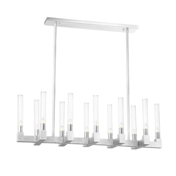 Modern Linear Round/Linear Tubular Glass Chandelier for Dining Room/Kitchen Island