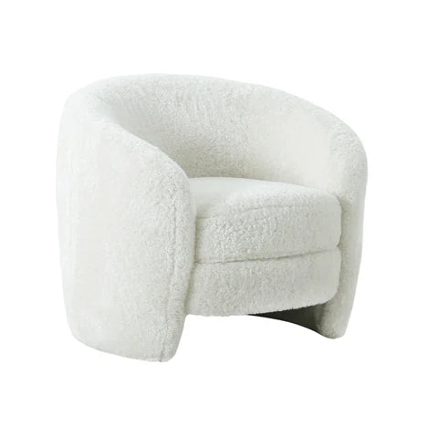 Shearling Armchair in White Color