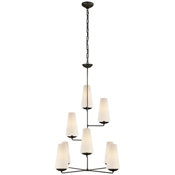 Vertical Chandelier in Bronze/Black/White Finish Color