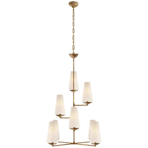 Vertical Chandelier in Bronze/Black/White Finish Color