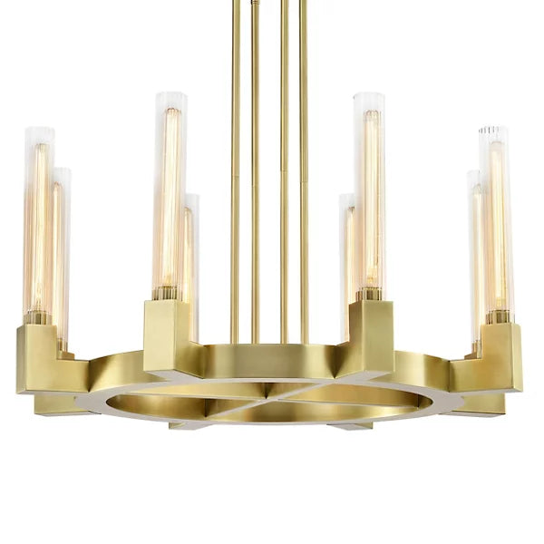 Modern Linear Round/Linear Tubular Glass Chandelier for Dining Room/Kitchen Island