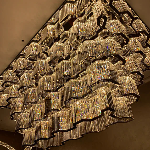 Modern Flush Mount Light Fixture/Chaneleir in Chrome Finish for Hallway/ Hotel Lobby/Dining Room