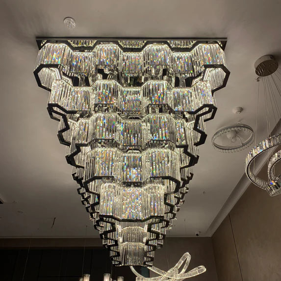 Modern Flush Mount Light Fixture/Chaneleir in Chrome Finish for Hallway/ Hotel Lobby/Dining Room