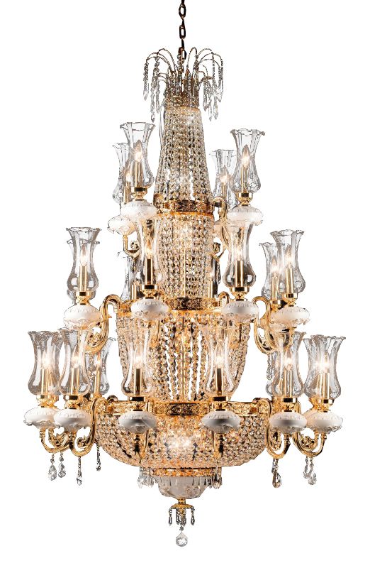 Lustre en cristal de luxe Empire à plusieurs niveaux pour escalier/foyer/villa/hôtel