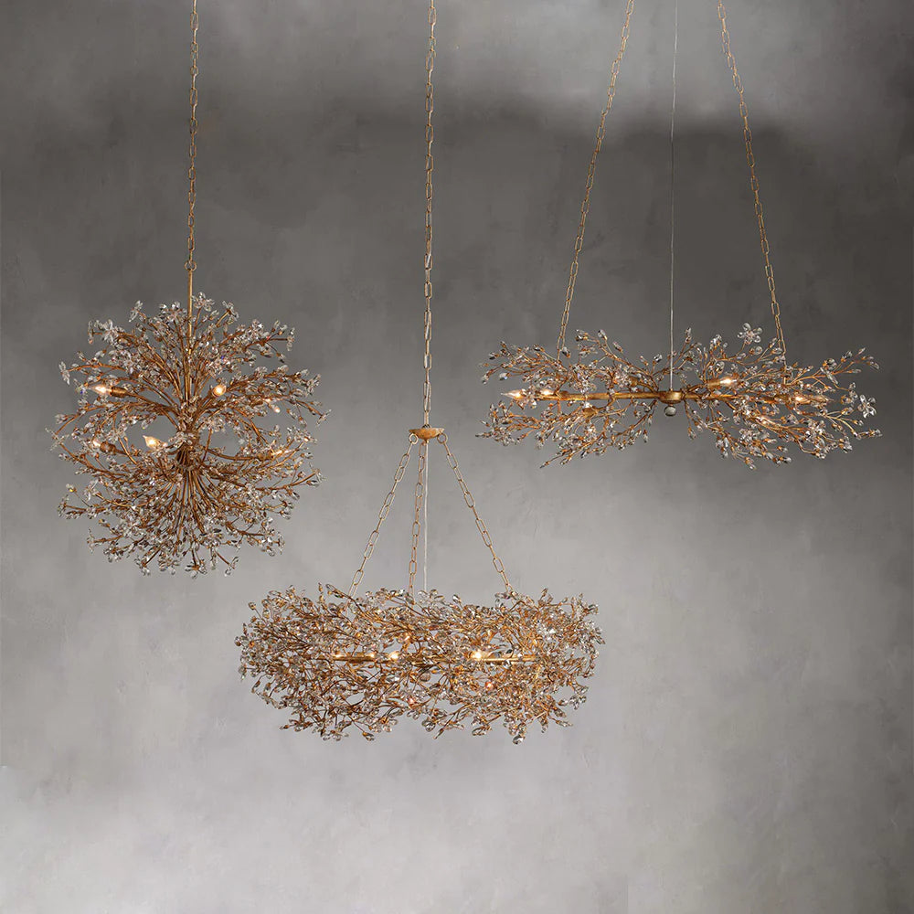 Art Design Crystal Florals Chandelier for Living Room/Bedroom/Dining Room/Kitchen Island