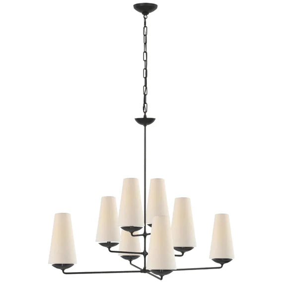 Vertical Chandelier in Bronze/Black/White Finish Color