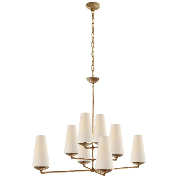 Vertical Chandelier in Bronze/Black/White Finish Color