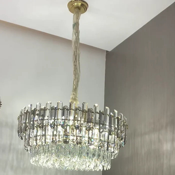 Light Luxury Round/Rectangular Crystal Chandelier for Living/Dining Room/Bedroom