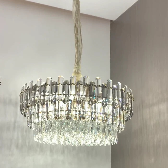 Light Luxury Round/Rectangular Crystal Chandelier for Living/Dining Room/Bedroom
