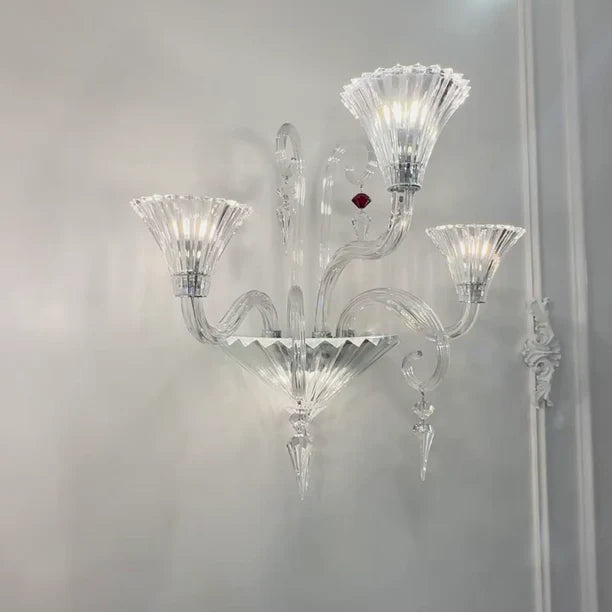 Lampada da parete classica orientale di lusso a 2/3 bracci in cristallo