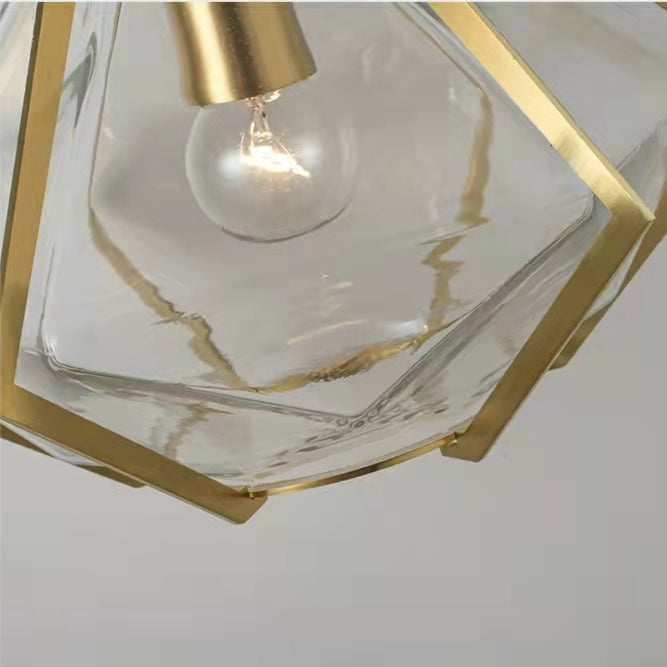Gold Bronze Chandelier Diamond Pendant Light For Dining Room Or Bedroom