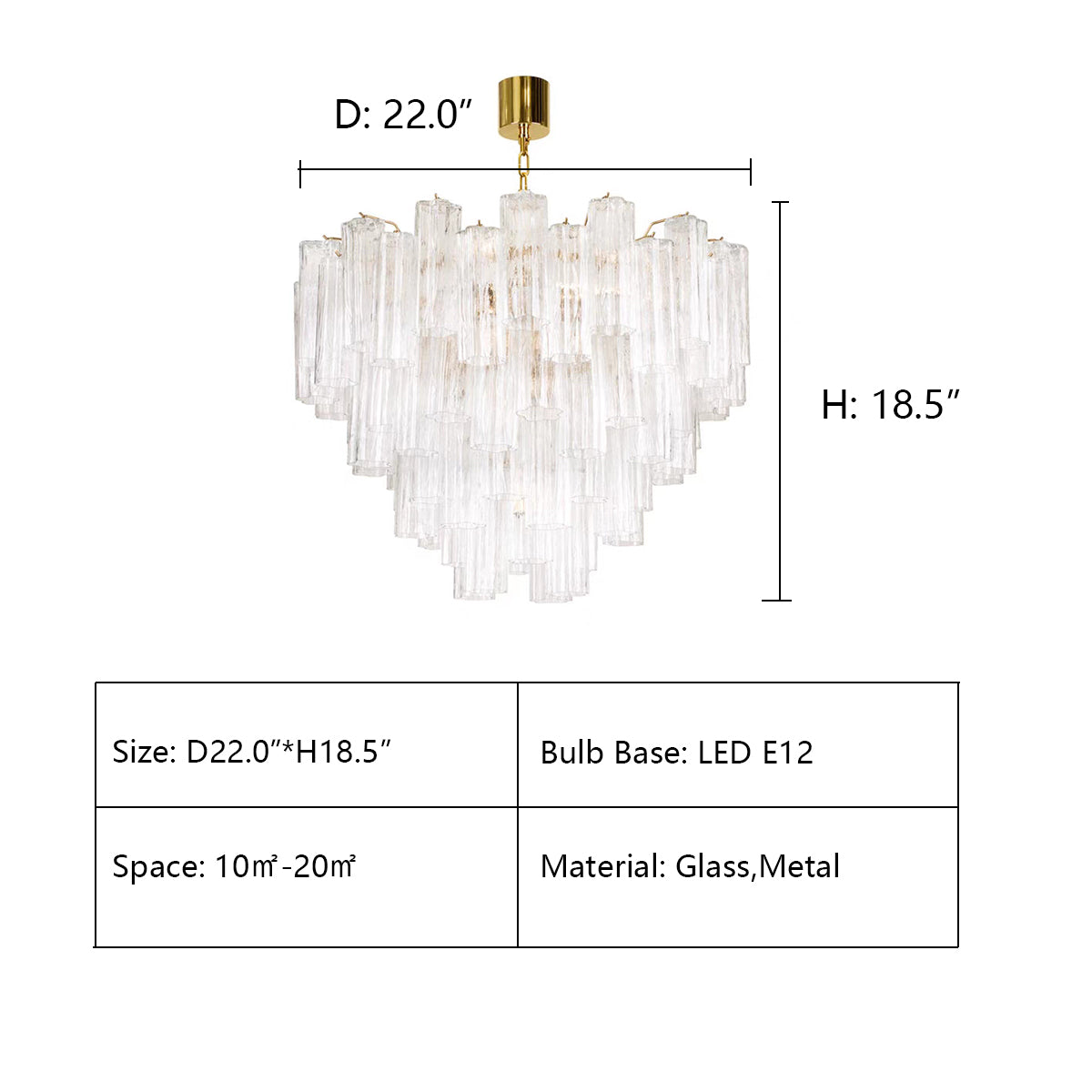 3 Tiers: D22.0"*H18.5" chandelier,chandeliers,CAPRICE SEMI-TRANSPARENT TUBULAR GLASS CHANDELIER,pendant,glass,transparent,clear,frosted,rods,metal,star,foyer,living room,dining room,entryance,hallway