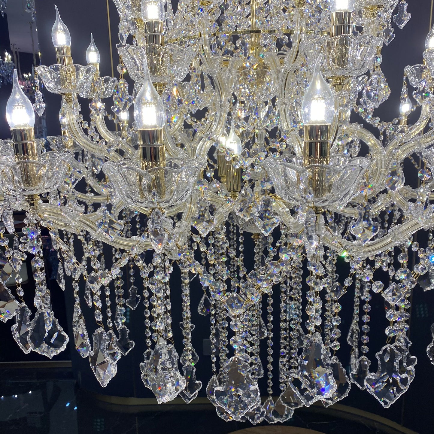 Extra Large Traditional Retro Empire Candle Crystal Pendant Chandelier for Living Room/Foyers/Entry