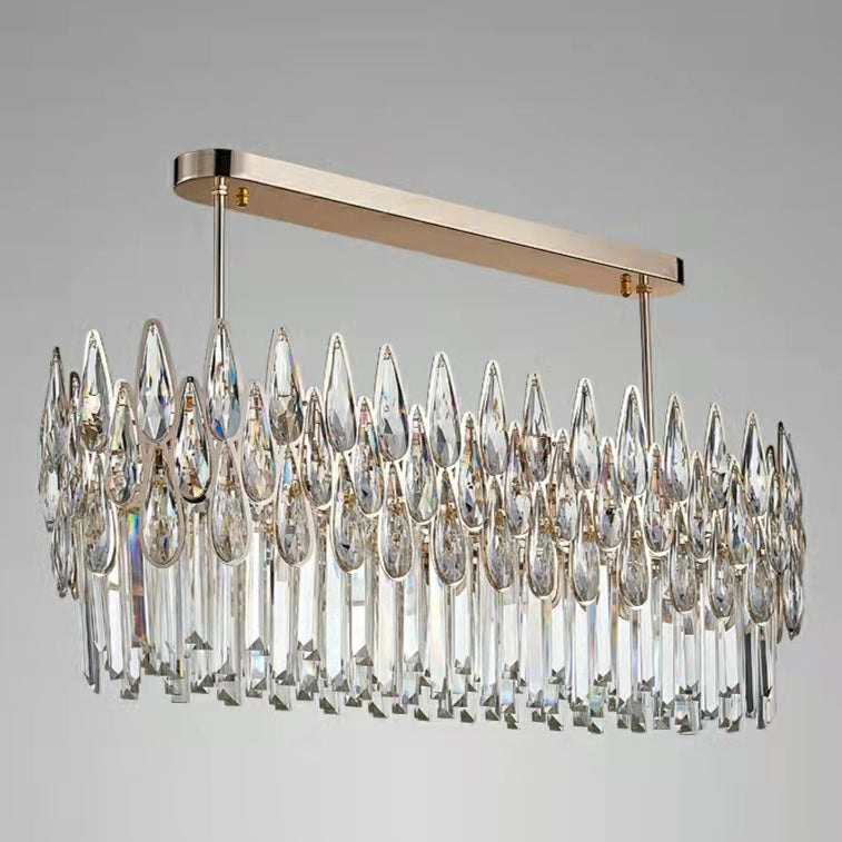 Round Crystal Chandelier Modern Living Room Ceiling Light