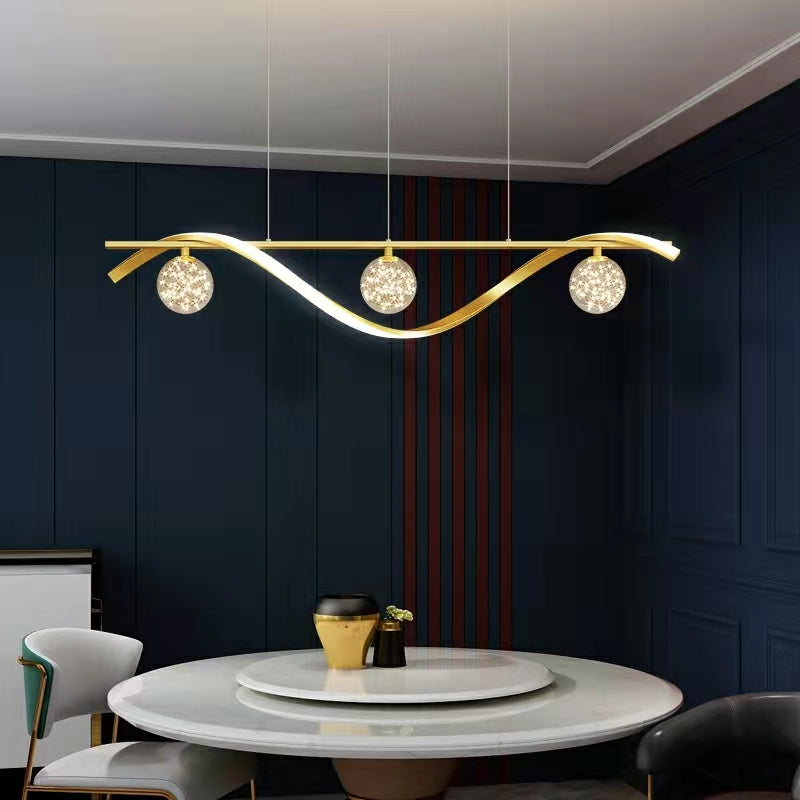 Modern Dining Room Chandelier Concise Style Glass Ball Starlight Ceiling Lamp Luxury Bar Counter Light