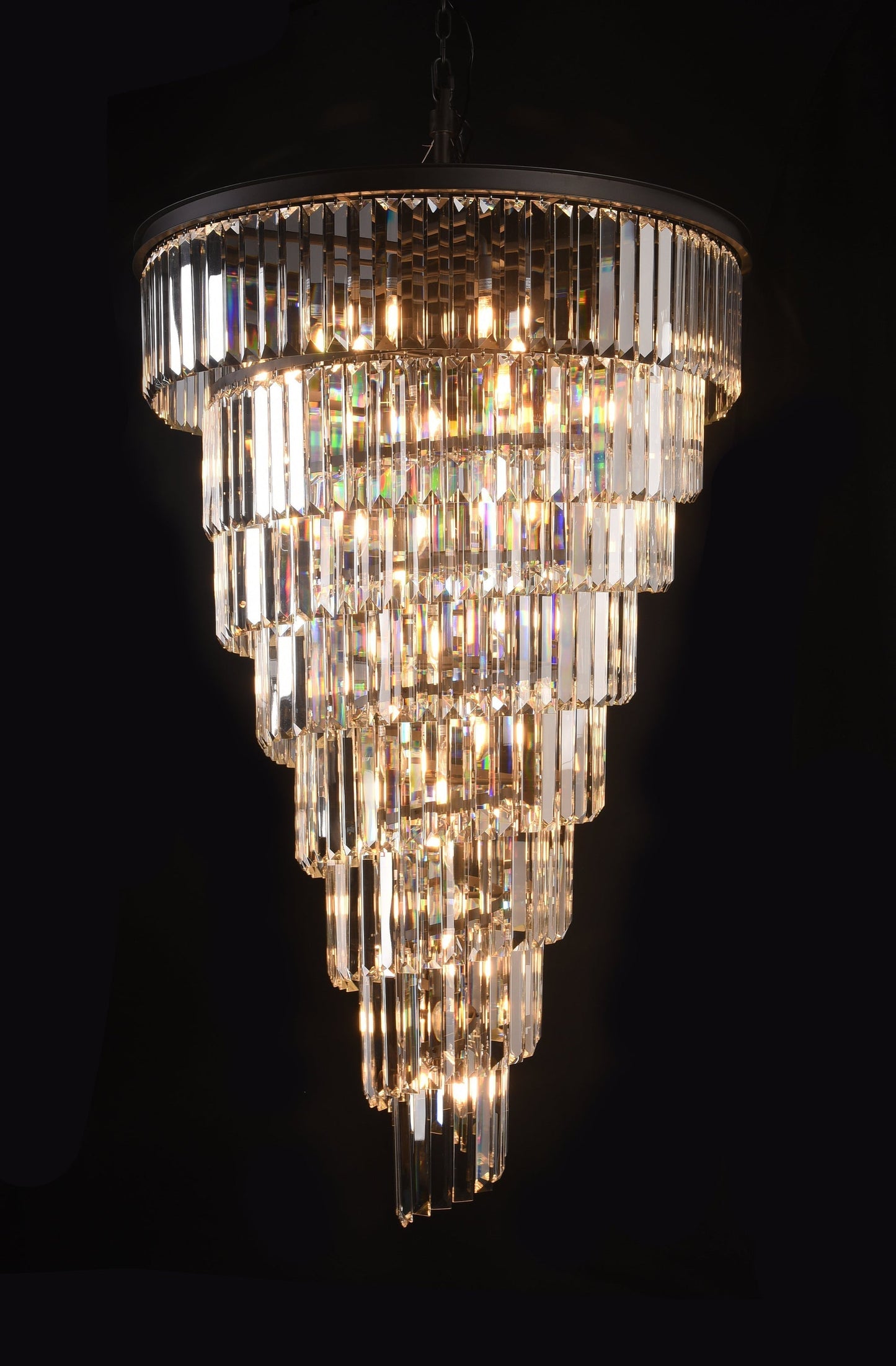 Extra Large Spiral Crystal Chandelier Multi Tiered Round Ceiling Light Restoration Hardware Helix Elk Home Palatial