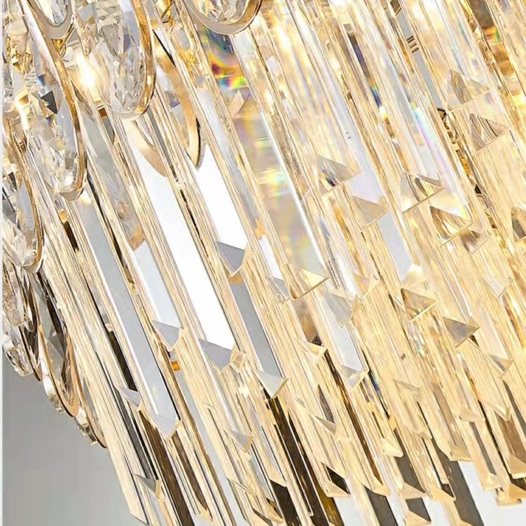 Round Crystal Chandelier Modern Living Room Ceiling Light
