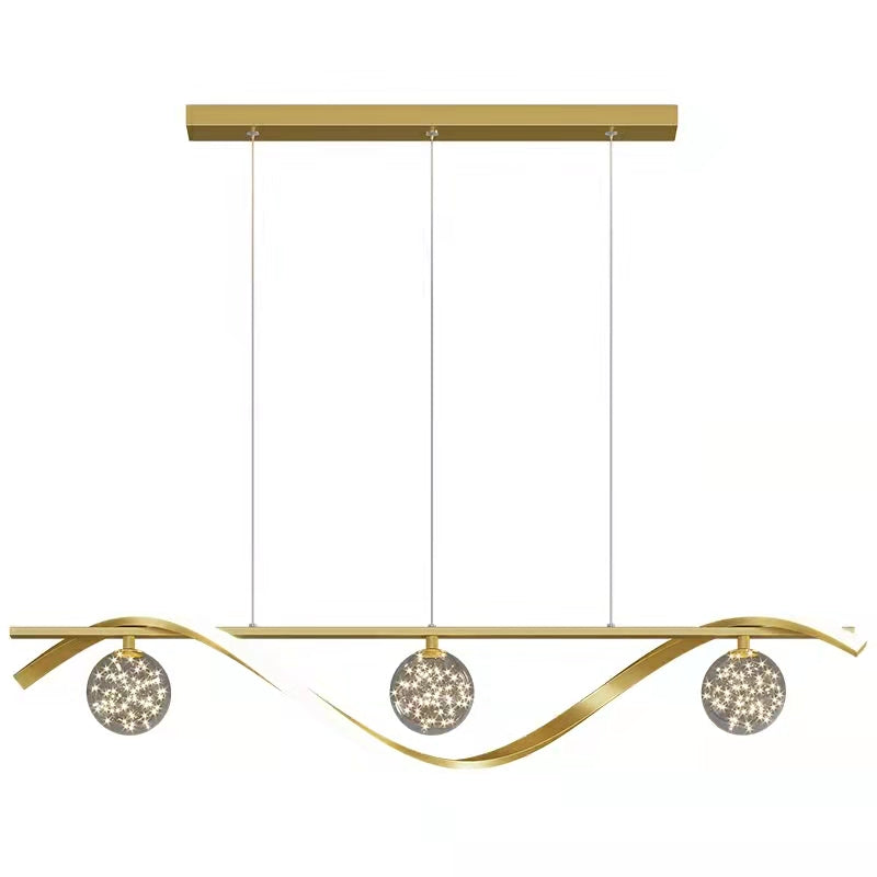 Modern Dining Room Chandelier Concise Style Glass Ball Starlight Ceiling Lamp Luxury Bar Counter Light