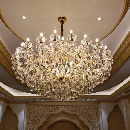 ALLUMAGE WIDE CLASSIC CRYSTAL CHANDELIER MD6141,chandelier,chandeliers,crystal pendant,crystal,raindrop,teardrop,candle,branch,clear,ceiling,foyer,living room,extra large,oversized,huge,big,large,oversized