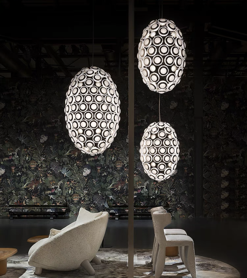 Avant Art Designer Oval Chandelier Iconic Eyes LED Pendant Light For Dining/Living Room