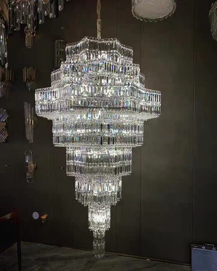 Luxury Extra Large Plaza Multi-Tier Crystal Chandelier For Hotel Hall / 2 Story Foyer / High Ceiling Living Room