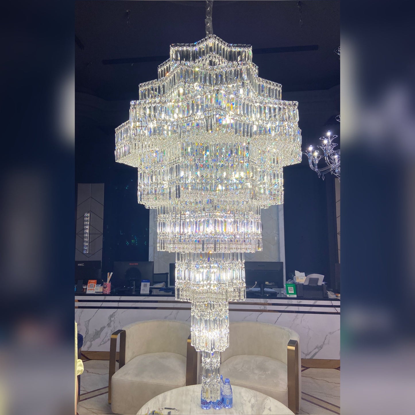 Luxury Extra Large Plaza Multi-Tier Crystal Chandelier For Hotel Hall / 2 Story Foyer / High Ceiling Living Room
