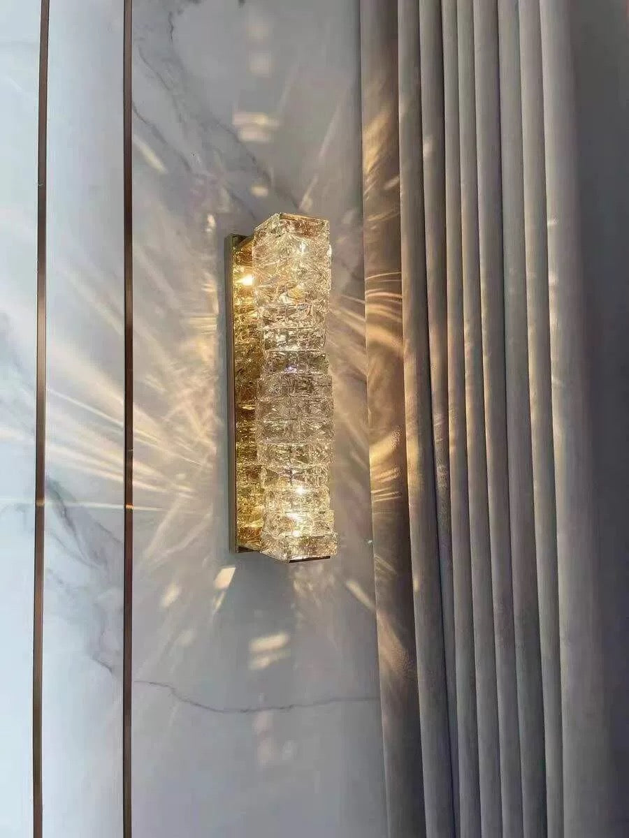 golden wall sconce light crystal wall lamp for bedroom living room walk-in closet decor
