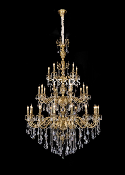 Baroque Revival Unique Patterned Antique Brass Chandelier Series