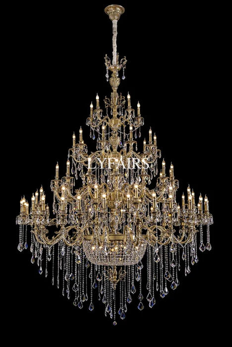 Baroque Revival Unique Patterned Antique Brass Chandelier Series