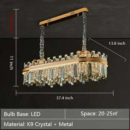 Modern Round/Rectangular Crystal Chandelier Collection for Living Room/Hallway/Dining/Bedroom