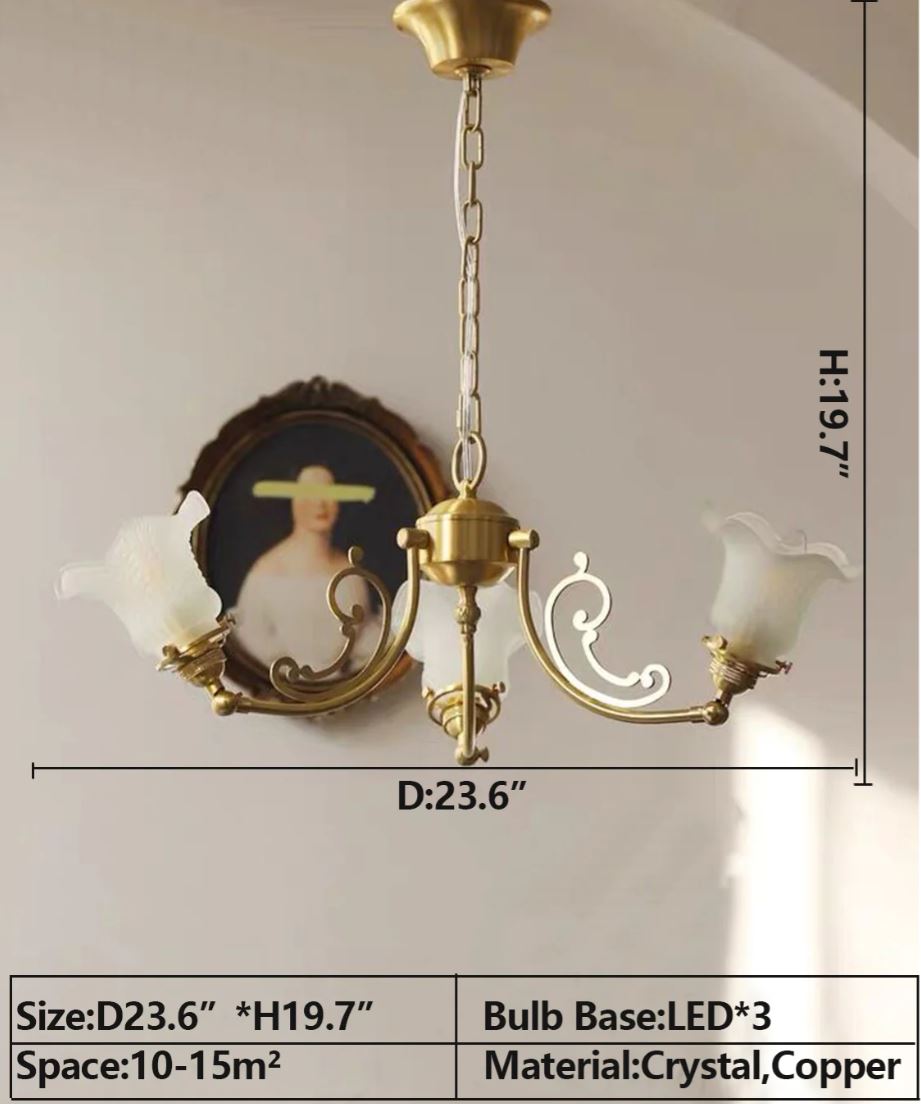 American Retro Flower Branch Crystal Chandelier Vintage Art Creative Small Pendant Light For Bedroom/Living Room