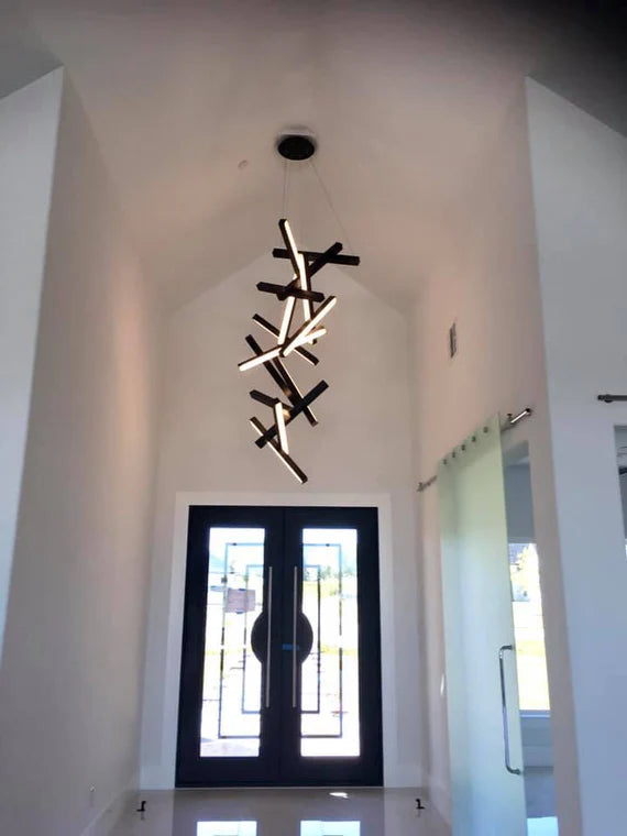 Modern Vertical Geometric Pendant for Staircase/Foyer/High-ceiling