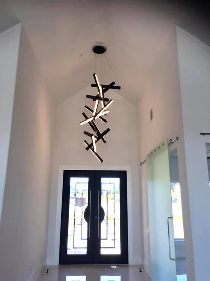 Modern Vertical Geometric Pendant for Staircase/Foyer/High-ceiling