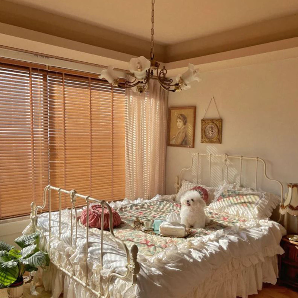 American Retro Flower Branch Crystal Chandelier Vintage Art Creative Small Pendant Light For Bedroom/Living Room