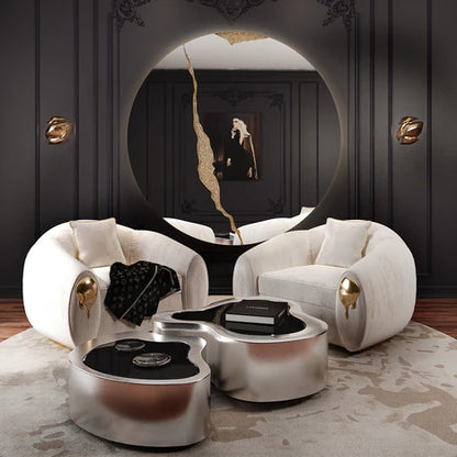 Modern Luxury Gold Waterdrop Armchair