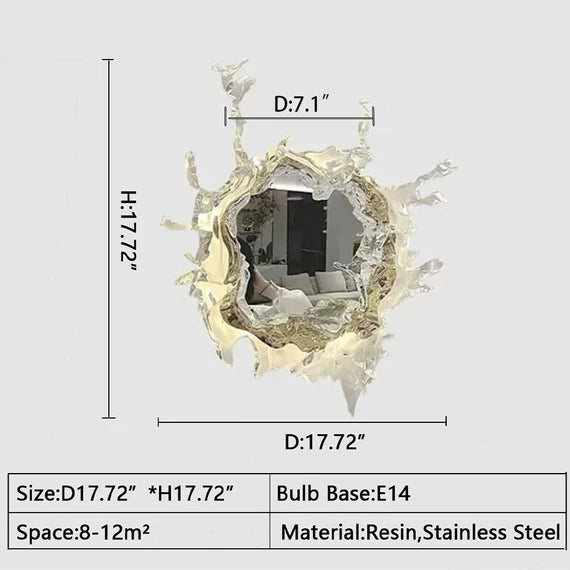 Designer Original Art Ice Mirror Wall Lamp Princess Magic Mirror Light for Bathroom/Dressing Room Women Bedroom Lighting Bathroom Mirror