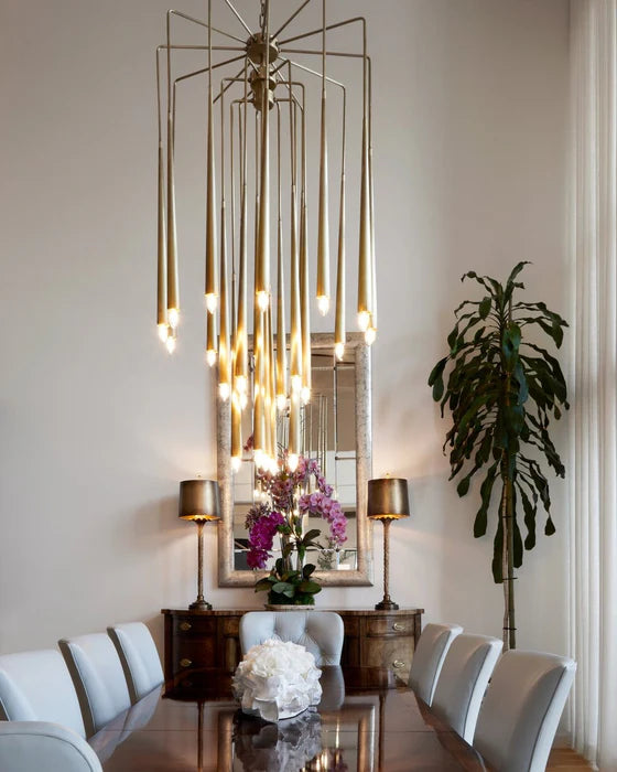 Luxury 23-Light Brass Tree Pendant Light for Low-ceiling