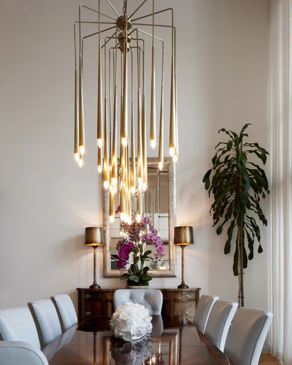 Luxury 23-Light Brass Tree Pendant Light for Low-ceiling