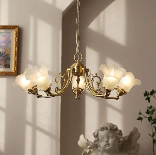 American Retro Flower Branch Crystal Chandelier Vintage Art Creative Small Pendant Light For Bedroom/Living Room