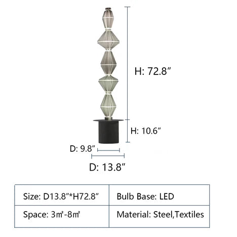 Designer Model Modern Art Tower of Volumes Floor Lamp for Living Room/Bedroom/Hotel Lobby