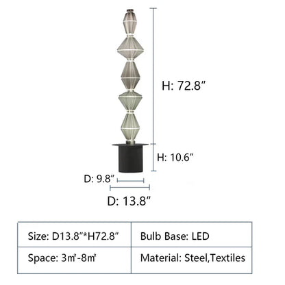 Designer Model Modern Art Tower of Volumes Floor Lamp for Living Room/Bedroom/Hotel Lobby