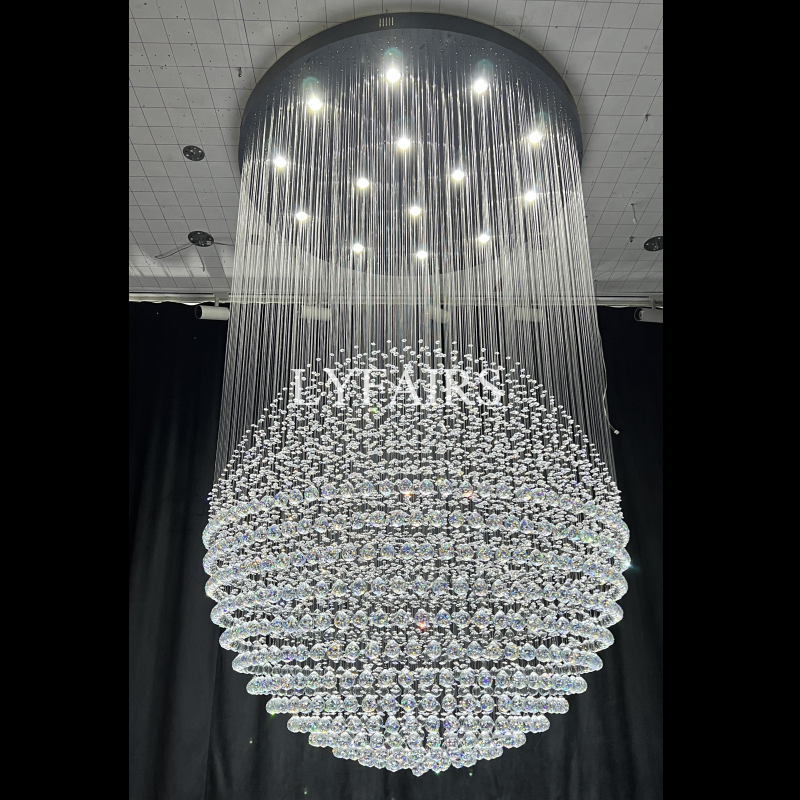 Modern Ball Crystal Raindrop Chandelier for Living Room/Staircase/Foyer