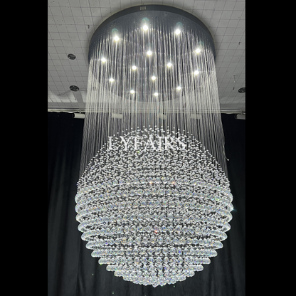 Modern Ball Crystal Raindrop Chandelier for Living Room/Staircase/Foyer
