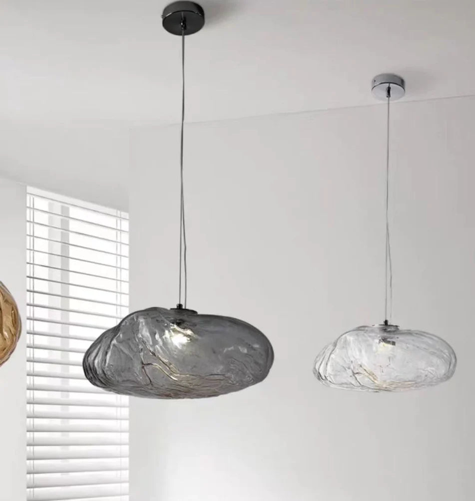 Extra Large Nordic Minimalist Glass Cloud Decorative Chandelier for Stairs/Living Room/High-Ceiling Room