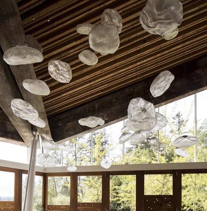 Extra Large Nordic Minimalist Glass Cloud Decorative Chandelier for Stairs/Living Room/High-Ceiling Room