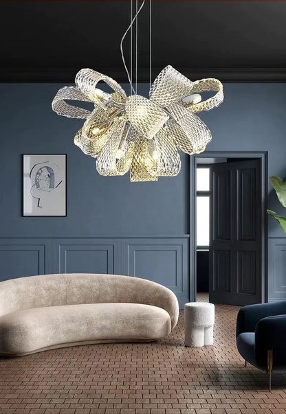 Post-Modern Art Glass Flower Bouquet Pendant Chandelier for Living/Dining Room/Bedroom