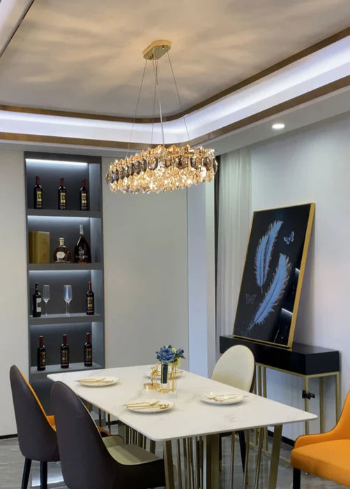Light Luxury Flower Petal Chandelier Suit for Living/Dining Room/ Bedroom