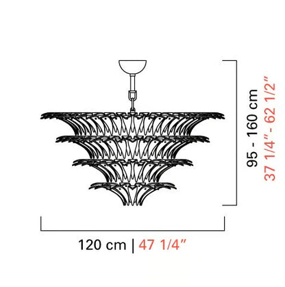 Flower Blossom Art Glass Chandelier for Living Room/Bedroom