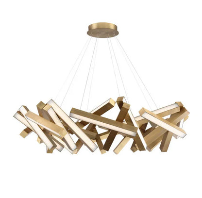 Lustre LED géométrique moderne rond/linéaire en aluminium