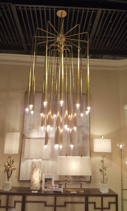 Luxury 23-Light Brass Tree Pendant Light for Low-ceiling